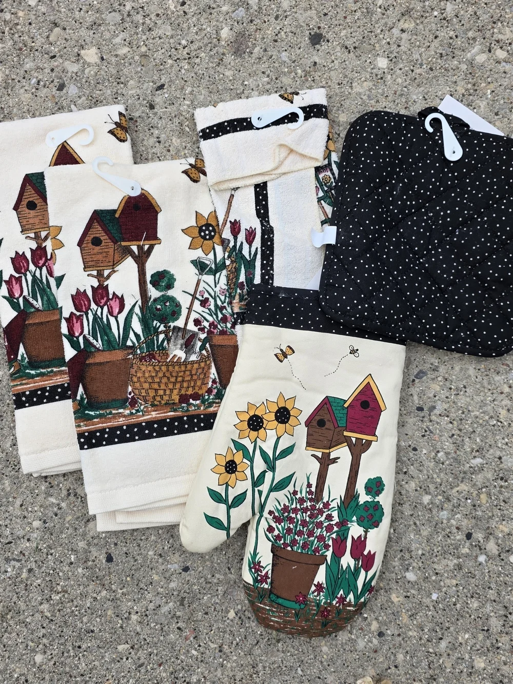 Designers Collection Sunflower Garden 5 Piece Kitchen Linen Set NWT